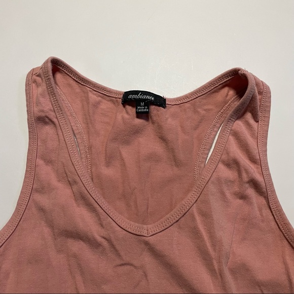 Ambiance Pink Coral Bodysuit Leotard Snap Button Bottom Closure Size Medium - Picture 5 of 6